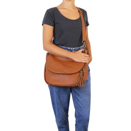 TL Bag - Soft leather shoulder bag with tassel detail