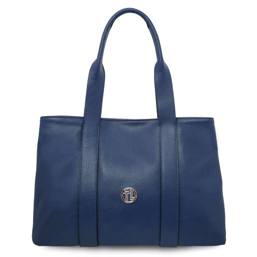 Dark Blue leather Handbags Callie - by Tuscany Leather
