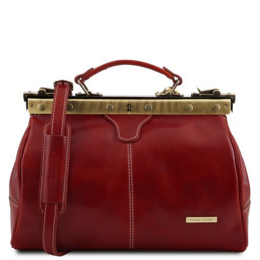 Red leather Doctor Bags Michelangelo - by Tuscany Leather