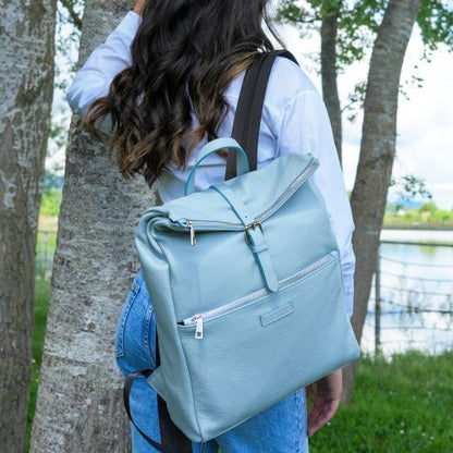 Light Blue leather Backpacks Denver - by Tuscany Leather