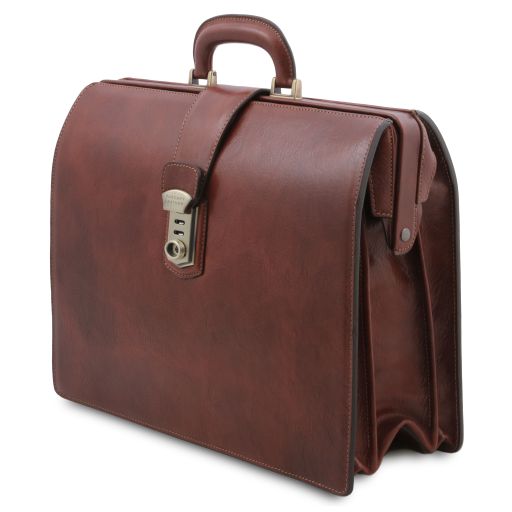 Dark Brown leather Doctor Bags Canova - by Tuscany Leather