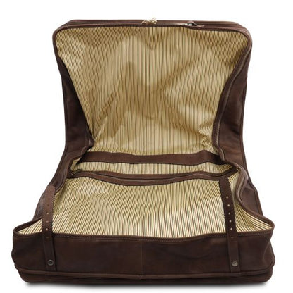 Dark Brown leather Garment Bags Papeete - by Tuscany Leather