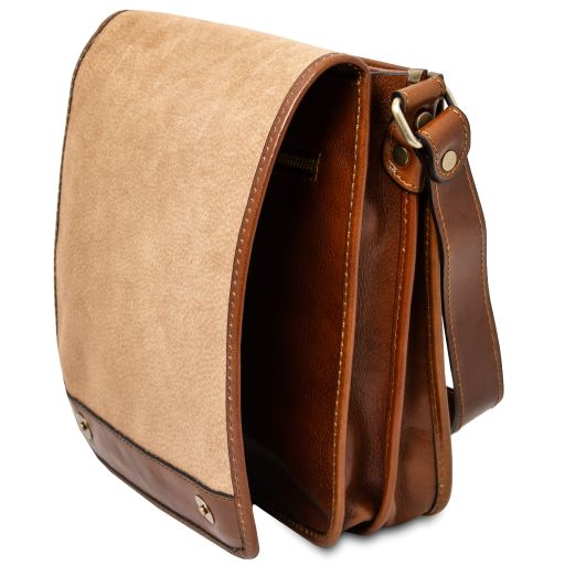 TL Messenger - Two compartments leather shoulder bag