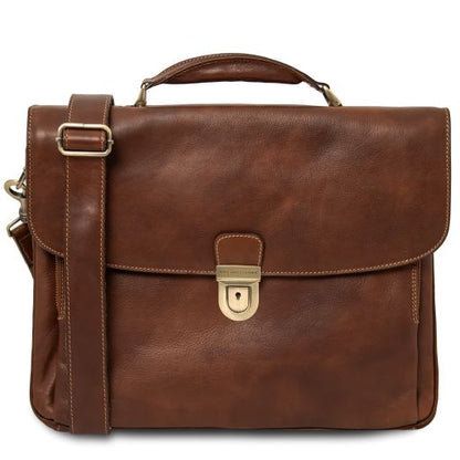 Brown leather Laptop Bags Alessandria - by Tuscany Leather
