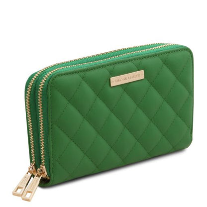 Ada - Double zip around soft leather wallet