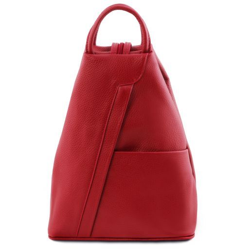 Lipstick Red leather Backpacks Shanghai - by Tuscany Leather
