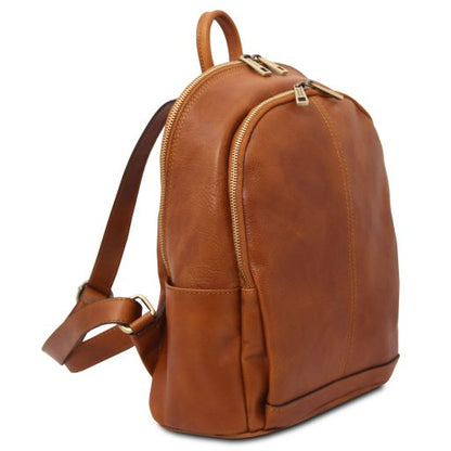 Dark Brown leather Backpacks Canberra - by Tuscany Leather