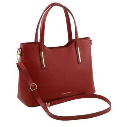 Red leather Handbags Olimpia - by Tuscany Leather