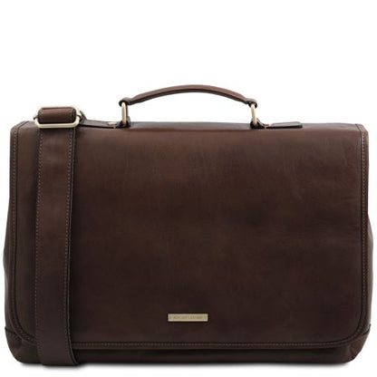 Dark Brown leather Briefcases Mantova - by Tuscany Leather