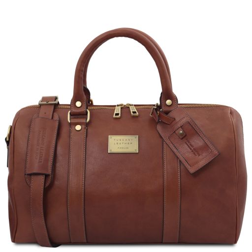Brown leather Duffel Bags TL Voyager by Tuscany Leather