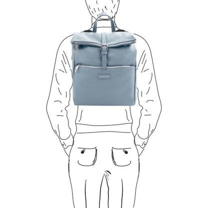 Light Blue leather Backpacks Denver - by Tuscany Leather
