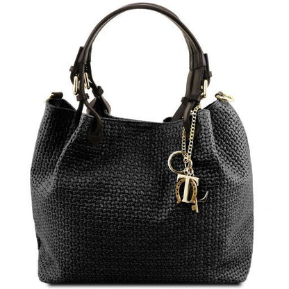 TL KeyLuck - Woven printed leather shopping bag