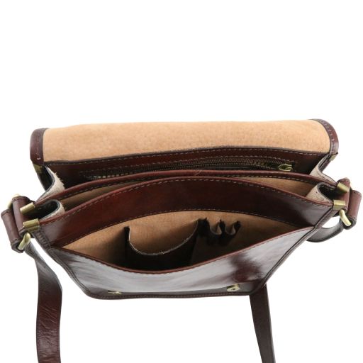 TL Messenger - Two compartments leather shoulder bag