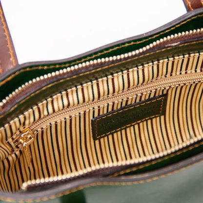 Dark Blue leather Handbags Amelia - by Tuscany Leather