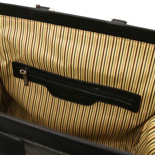 Black leather Doctor Bags Raffaello - by Tuscany Leather