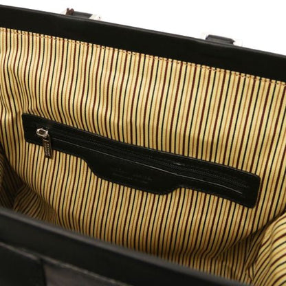 Black leather Doctor Bags Raffaello - by Tuscany Leather