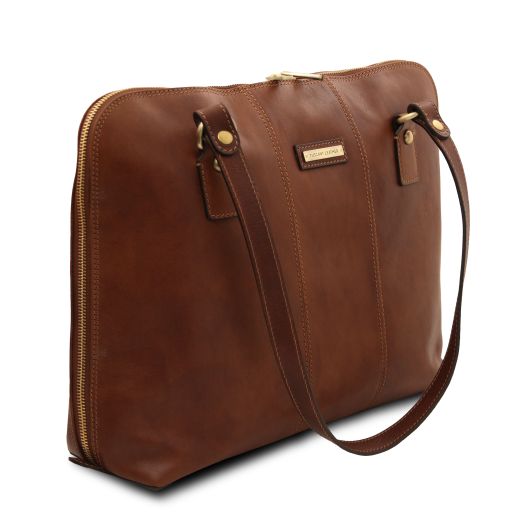Brown leather Briefcases Ravenna - by Tuscany Leather