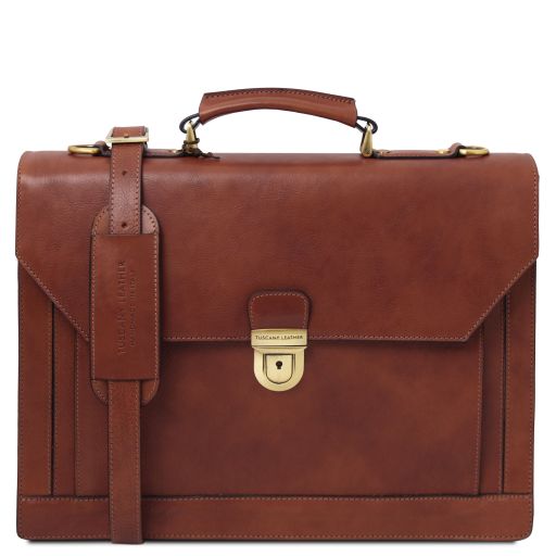 Brown leather Briefcases Cremona - by Tuscany Leather