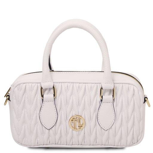 White leather Handbags Mousse - by Tuscany Leather