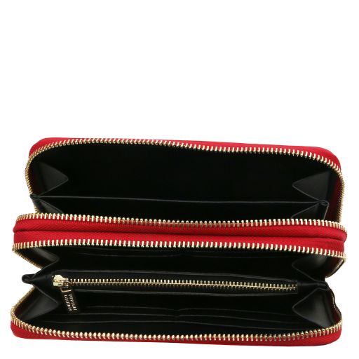 Gaia - Double zip around leather wallet