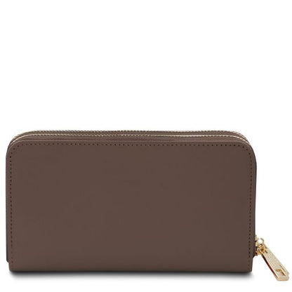 Gaia - Double zip around leather wallet