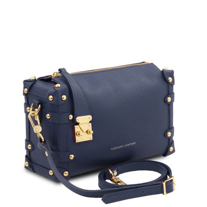 Dark Blue leather Handbags Praline - by Tuscany Leather