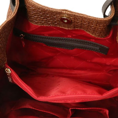 TL KeyLuck - Woven printed leather shopping bag