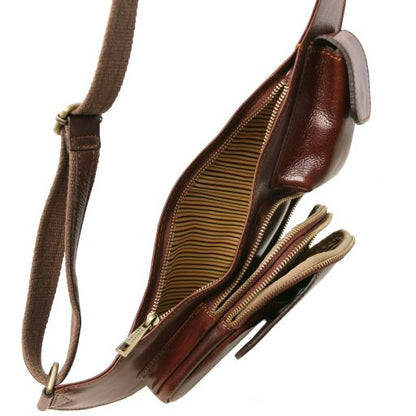 Leather crossover bag