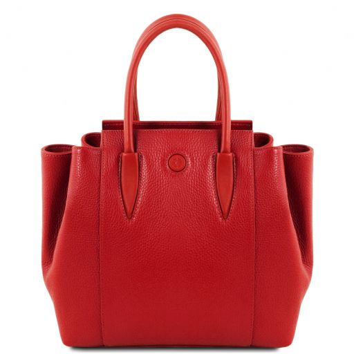 Lipstick Red leather Handbags Tulipan - by Tuscany Leather