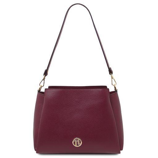 Bordeaux leather Shoulder Bags Abby - by Tuscany Leather