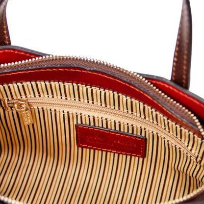Dark Blue leather Handbags Amelia - by Tuscany Leather