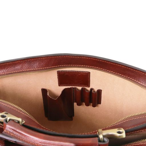 Brown leather Briefcases Venezia - by Tuscany Leather