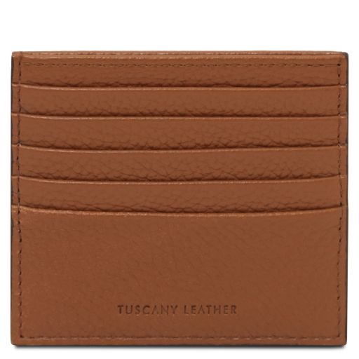 Cognac leather Travel Accessories Leather card by Tuscany Leather