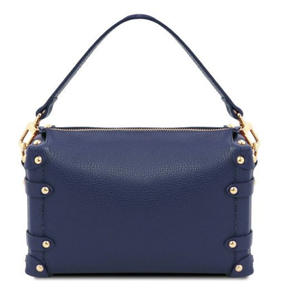 Dark Blue leather Handbags Praline - by Tuscany Leather