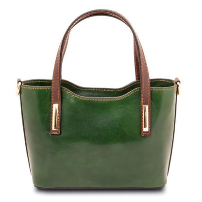 Dark Blue leather Handbags Amelia - by Tuscany Leather