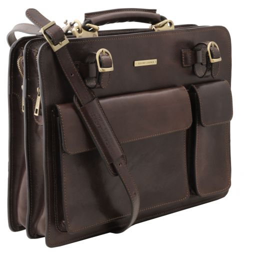 Brown leather Briefcases Venezia - by Tuscany Leather