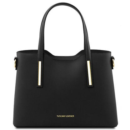 Black leather Handbags Olimpia - by Tuscany Leather