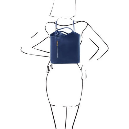 Patty - Saffiano leather convertible backpack shoulderbag