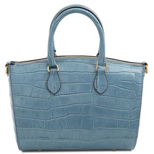 Light Blue leather Handbags Layla - by Tuscany Leather