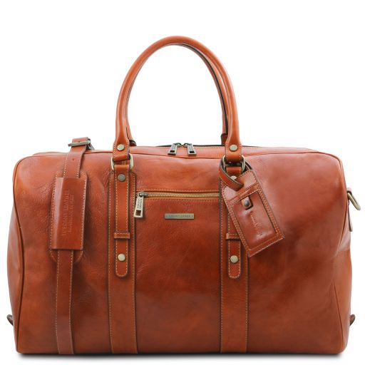Honey leather Duffel Bags TL Voyager by Tuscany Leather