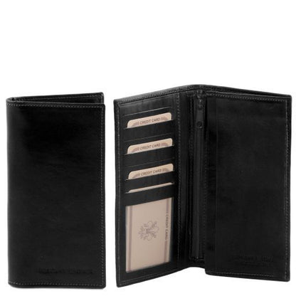 Black leather Wallets & Money Clips Exclusive vertical by Tuscany Leather