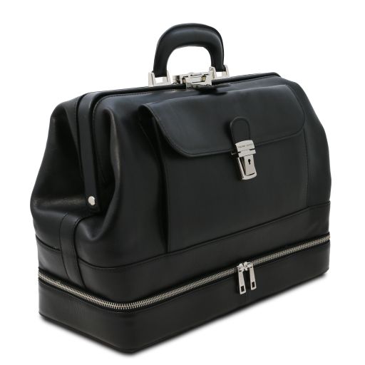 Black leather Doctor Bags Giotto - by Tuscany Leather