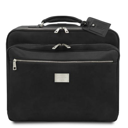 Black leather Suitcases Varsavia - by Tuscany Leather