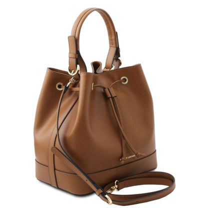 Cognac leather Handbags Minerva - by Tuscany Leather