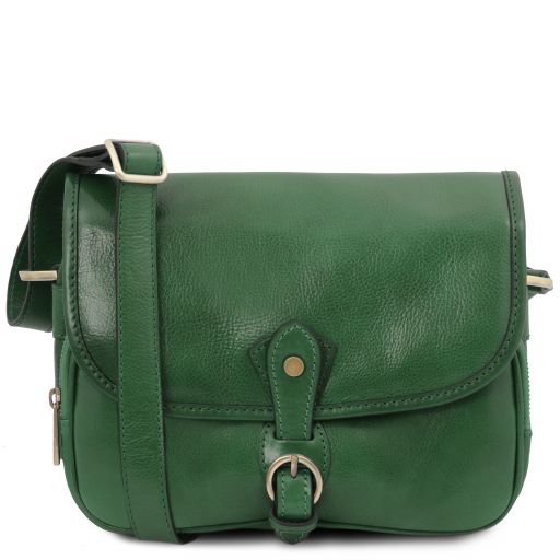 Forest Green leather Shoulder Bags Alessia - by Tuscany Leather