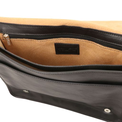 TL Messenger - Two compartments leather shoulder bag - Large size