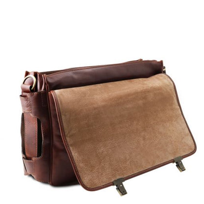 Ventimiglia - Leather multi compartment TL SMART briefcase with front pockets