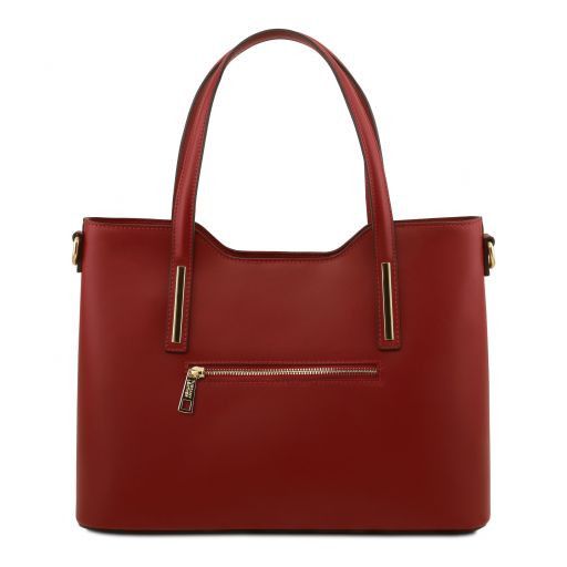 Red leather Handbags Olimpia - by Tuscany Leather
