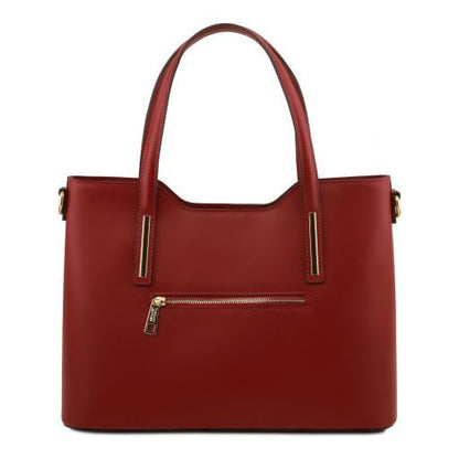 Red leather Handbags Olimpia - by Tuscany Leather