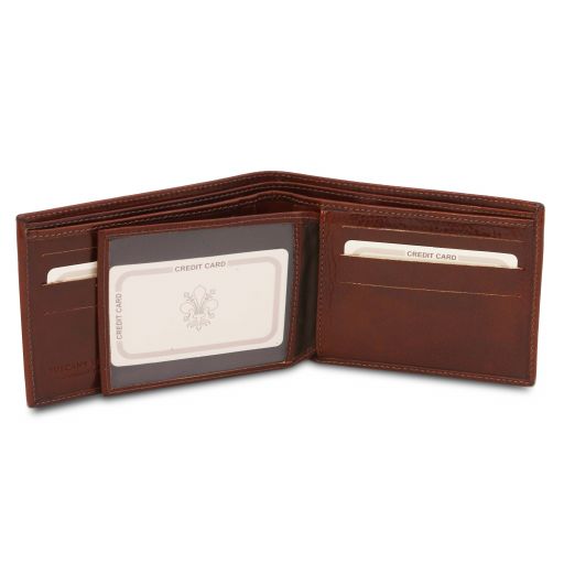 Dark Brown leather Wallets & Money Clips Exclusive 3 by Tuscany Leather